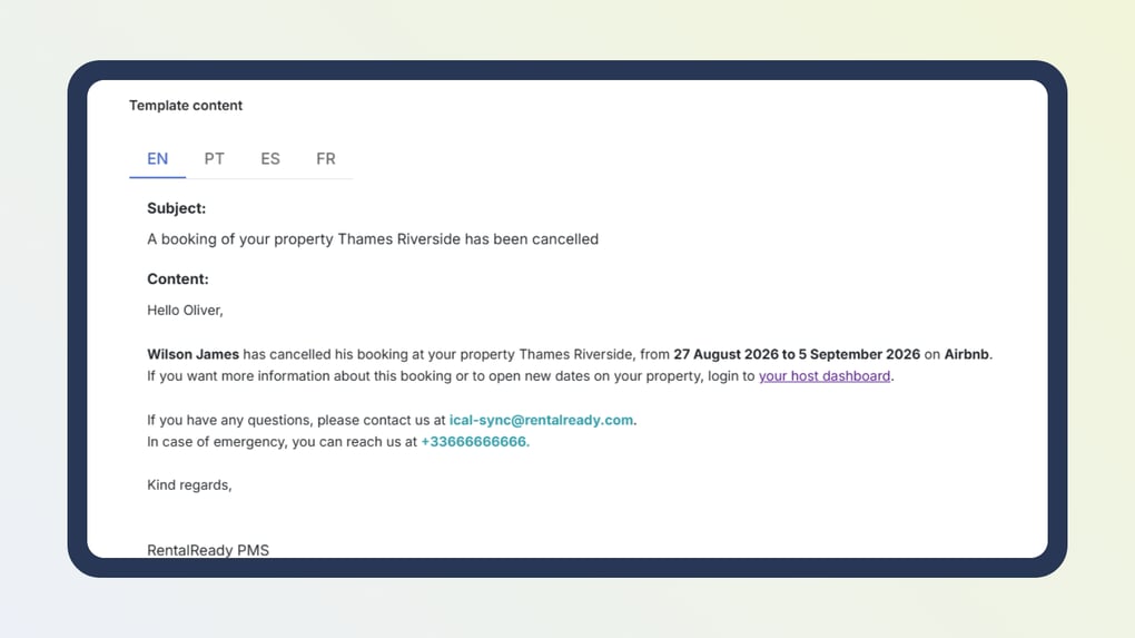 RentalReady customer newsletter - Owner emails